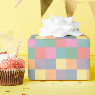 Multicolour pastel ‘harlequin’ matte  wrapping paper