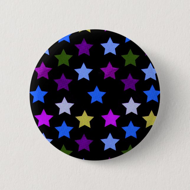 Multicolour Star Pattern Badge/Button 2 Inch Round Button (Front)