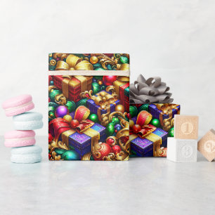 ~ Multicoloured Christmas Gifts ~  Wrapping Paper