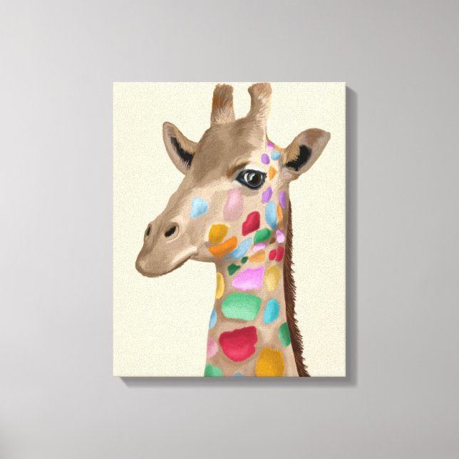 MultiColoured Giraffe Canvas Print (Front)
