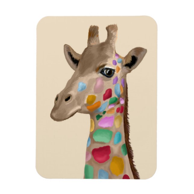 MultiColoured Giraffe Magnet (Vertical)