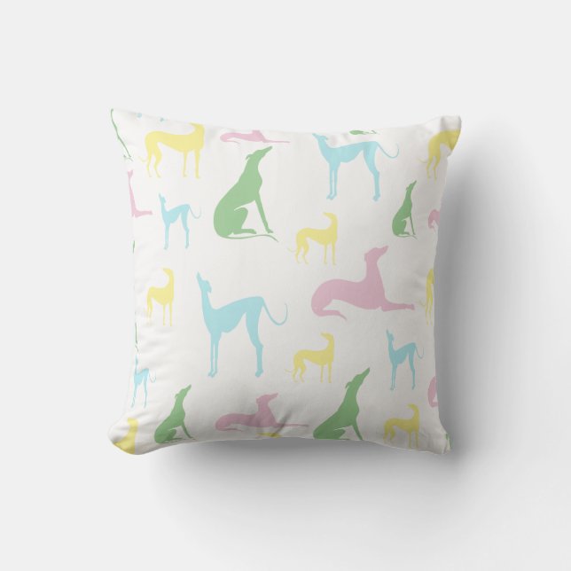 Multicoloured Greyhound Cushion (Front)