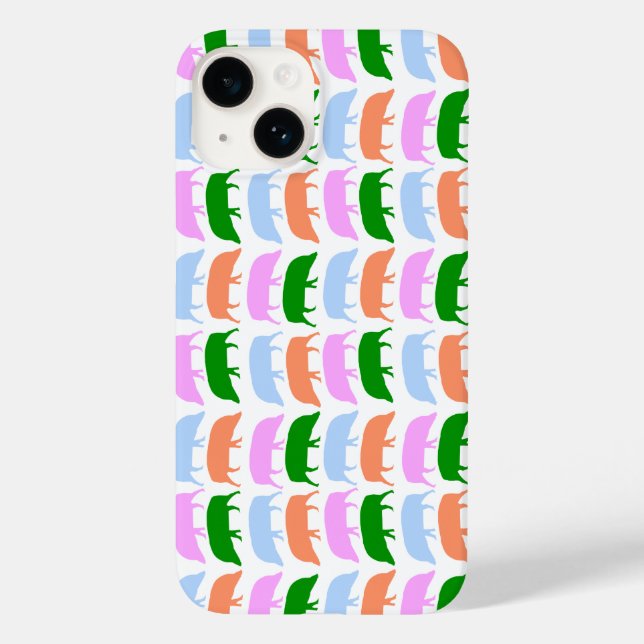 Multicoloured Hogs Pink Blue Green Orange Case-Mate iPhone Case (Back)
