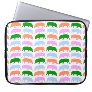 Multicoloured Hogs Pink Blue Green Orange Laptop Sleeve