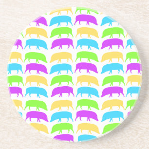 Multicoloured hogs yellow green purple blue Coaste Coaster