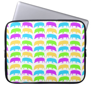 Multicoloured Hogs Yellow Green Purple Blue Laptop Sleeve