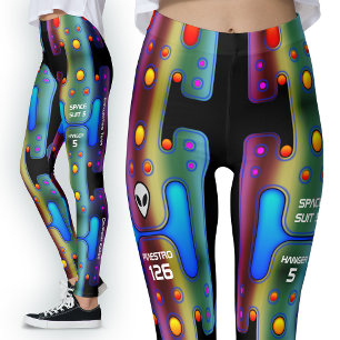 Multicoloured Metallic Mechanical Android Robot Leggings