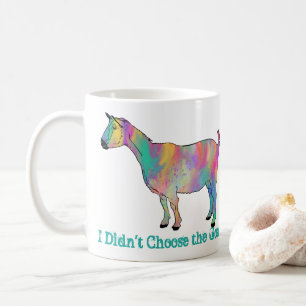 Multicoloured painted Goat Design with Your Name Coffee Mug
