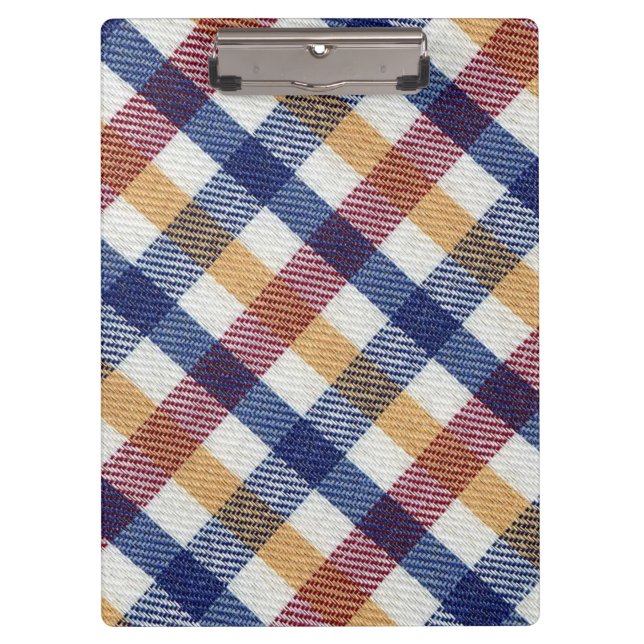 Multicoloured Tartan Pattern Clipboard (Front)