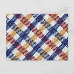 Multicoloured Tartan Pattern Postcard