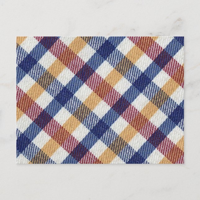 Multicoloured Tartan Pattern Postcard (Front)