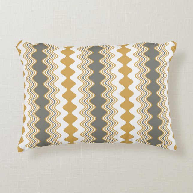 Multicoloured Wavy Pattern Accent Pillow (Front)