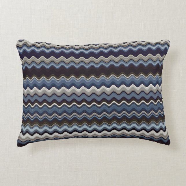Multicoloured Wavy Pattern Accent Pillow (Front)