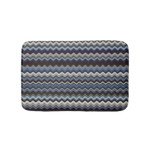Multicoloured Wavy Pattern Bath Mat