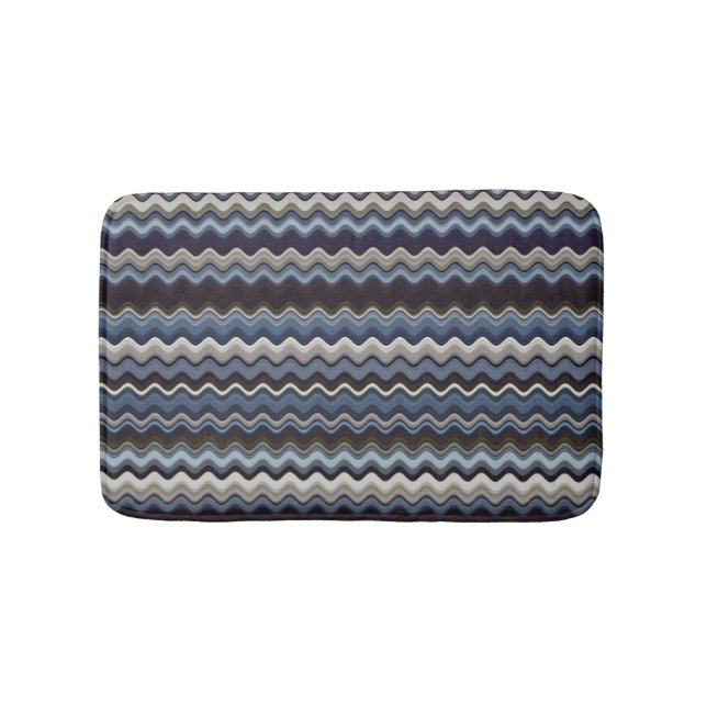 Multicoloured Wavy Pattern Bath Mat (Front)