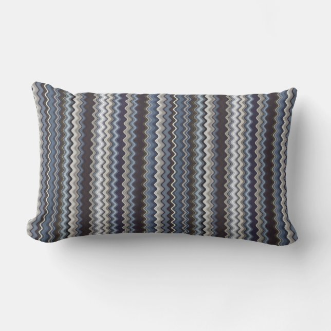 Multicoloured Wavy Pattern Lumbar Pillow (Front)