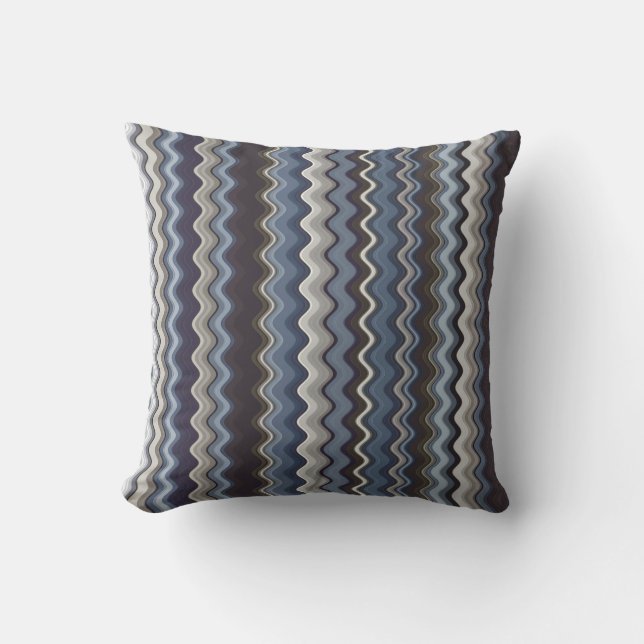 Multicoloured Wavy Pattern Outdoor Pillow (Front)