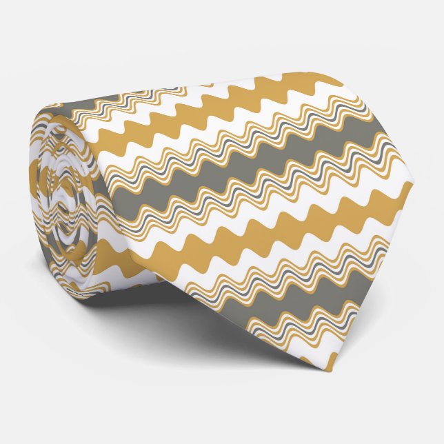 Multicoloured Wavy Pattern Tie (Rolled)