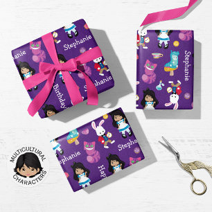 Multicultural Alice in Wonderland  Wrapping Paper Sheet