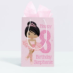Multicultural Birthday Ballerina Medium Gift Bag