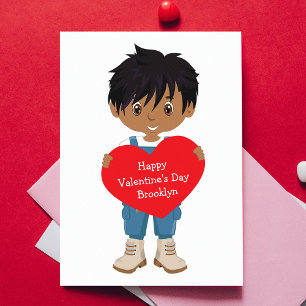 Multicultural Boy Valentine's Day Card