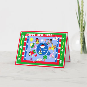 Multicultural Children wishing you a Happy New Yea Holiday Card