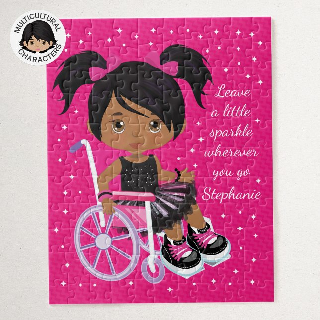 Multicultural Girl Positive Message Personalized Jigsaw Puzzle (Creator Uploaded)