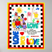 Multicultural poster about love