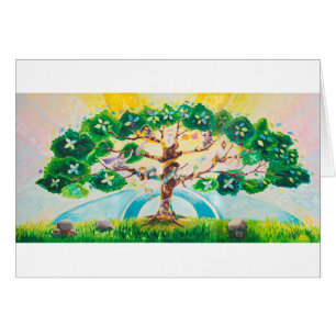 Multicultural Tree of Life - Summer   Blank Card