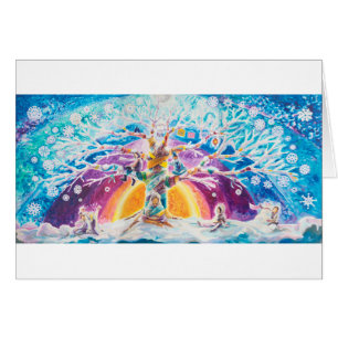 Multicultural Tree of Life - Winter   Blank Card