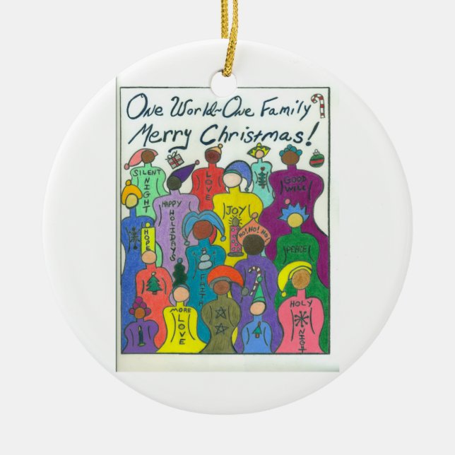 Multiculturel, ornements de Noël d'amour de (Devant)