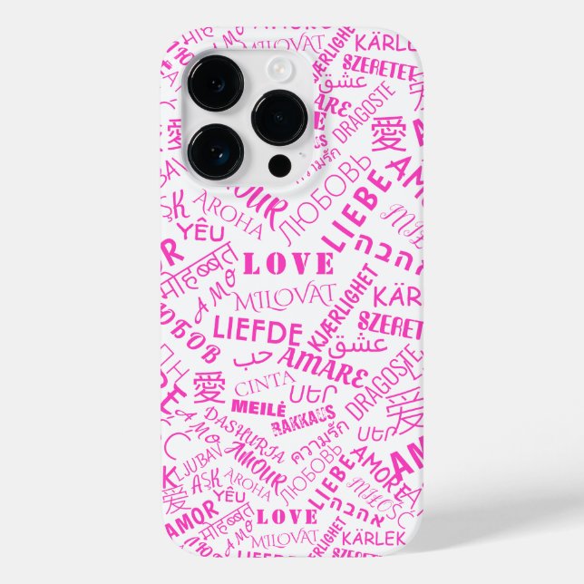 Multilangual Love Text iPhone Case - Choose Colour (Back)