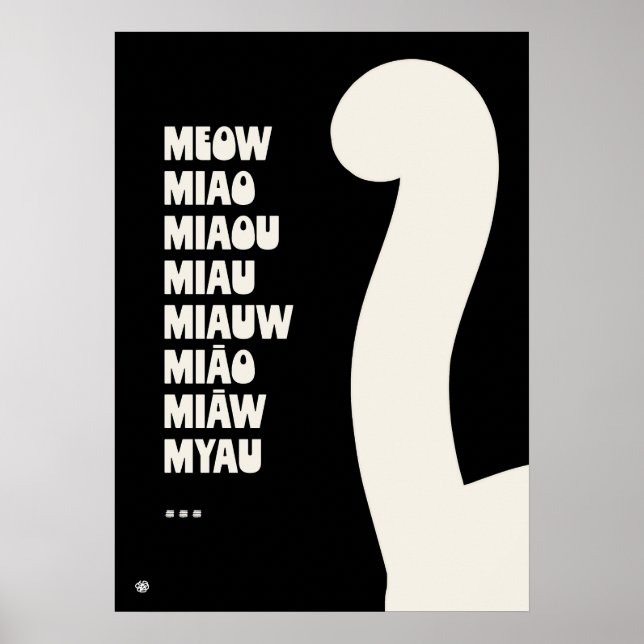 Multilingual Cat Sounds Gift for Cat Lovers Poster (Front)