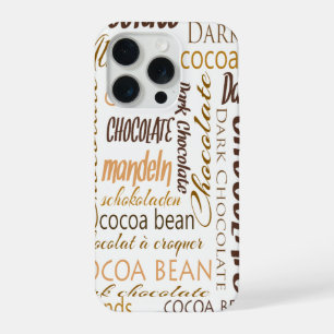 Multilingual Chocolate Typography Word Collage  iPhone 15 Pro Case