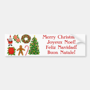Multilingual Christmas Bumper Sticker