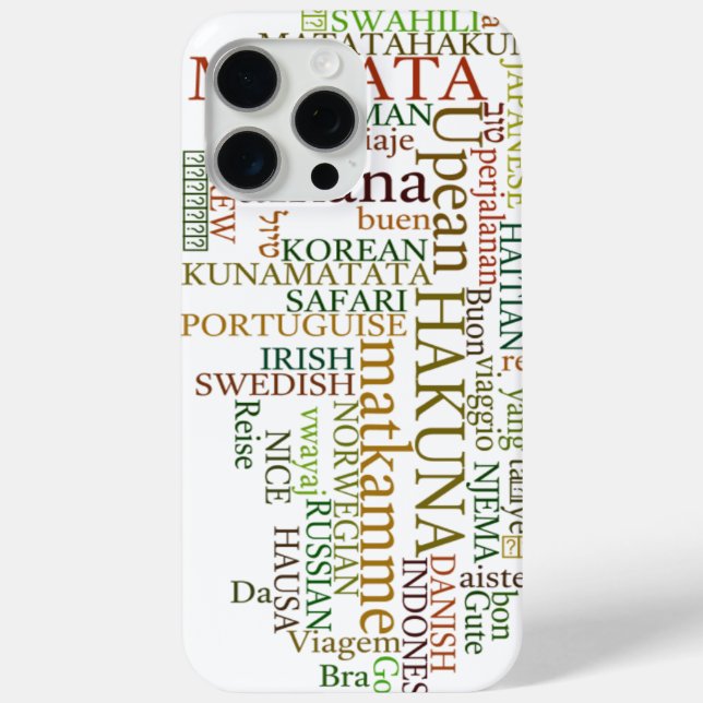 Multilingual Hakuna Matata Global Word Cloud Art Case-Mate iPhone Case (Back)