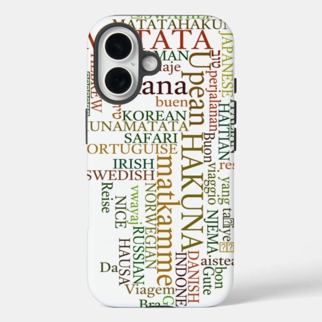 Multilingual Hakuna Matata Global Word Cloud Art Case-Mate iPhone Case (Back)