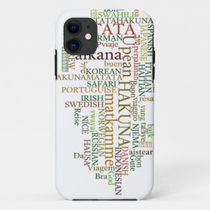 Multilingual Hakuna Matata Global Word Cloud Art iPhone 11 Case