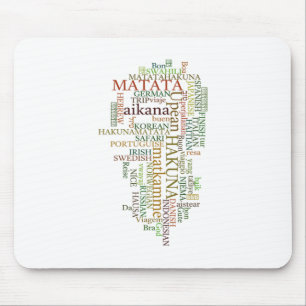 Multilingual Hakuna Matata Global Word Cloud Art Mouse Pad