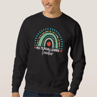 Multilingual Learner Teacher Leopard Rainbow Lingu Sweatshirt