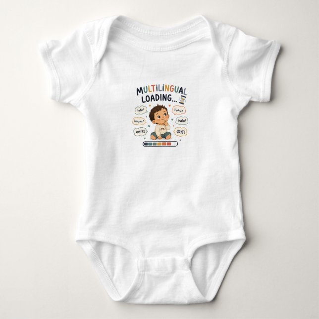 Multilingual Loading... Cute Baby Boy Bodysuit (Front)
