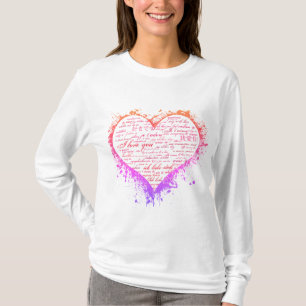 Multilingual Love Heart Women's Long Sleeve Shirt