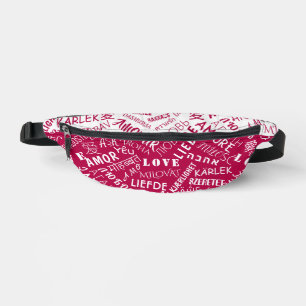 Multilingual Love Text Fanny Pack - Custom Colours