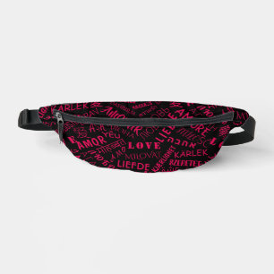 Multilingual Love Text Fanny Pack - Custom Colours