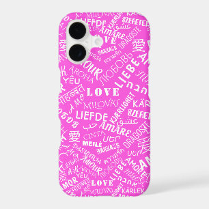 Multilingual Love Texte Rose coque iphone Votre co