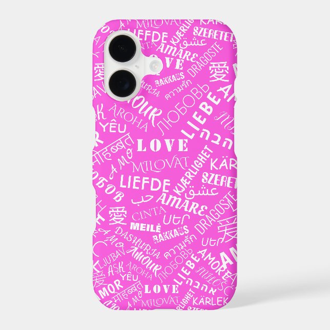 Multilingual Love Texte Rose coque iphone Votre co (Verso)