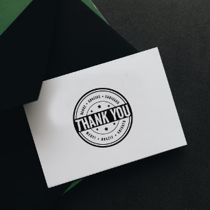 Multilingual Thank You, Custom Business and Site,  Rubber Stamp