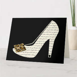 Multilingual Thank You Leopard Print Shoe Card