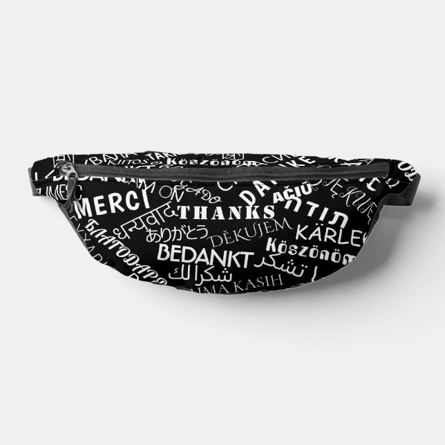 Multilingual Thank You Text Fanny Pack Your Colour (Lay Down)