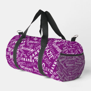 Multilingual Thank You Text Personalized Duffle Bag